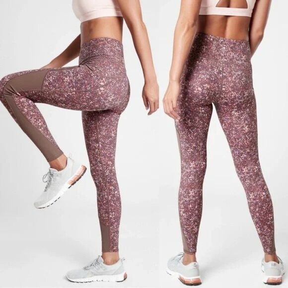 Athleta Rainier Printed Mesh Tight Leggings size XS - Picture 1 of 9